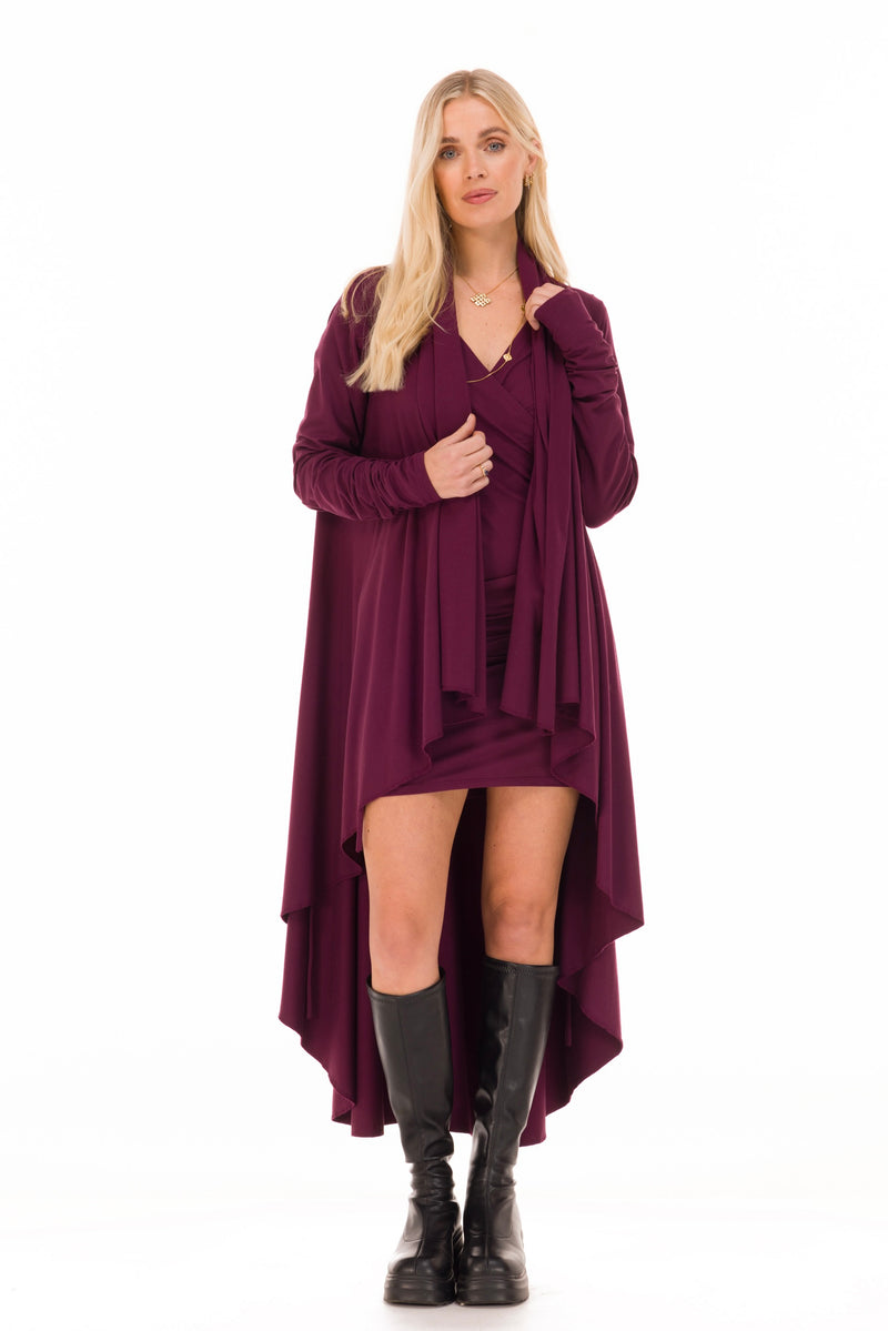 BAMBOO CROSSOVER DRESS BERRY