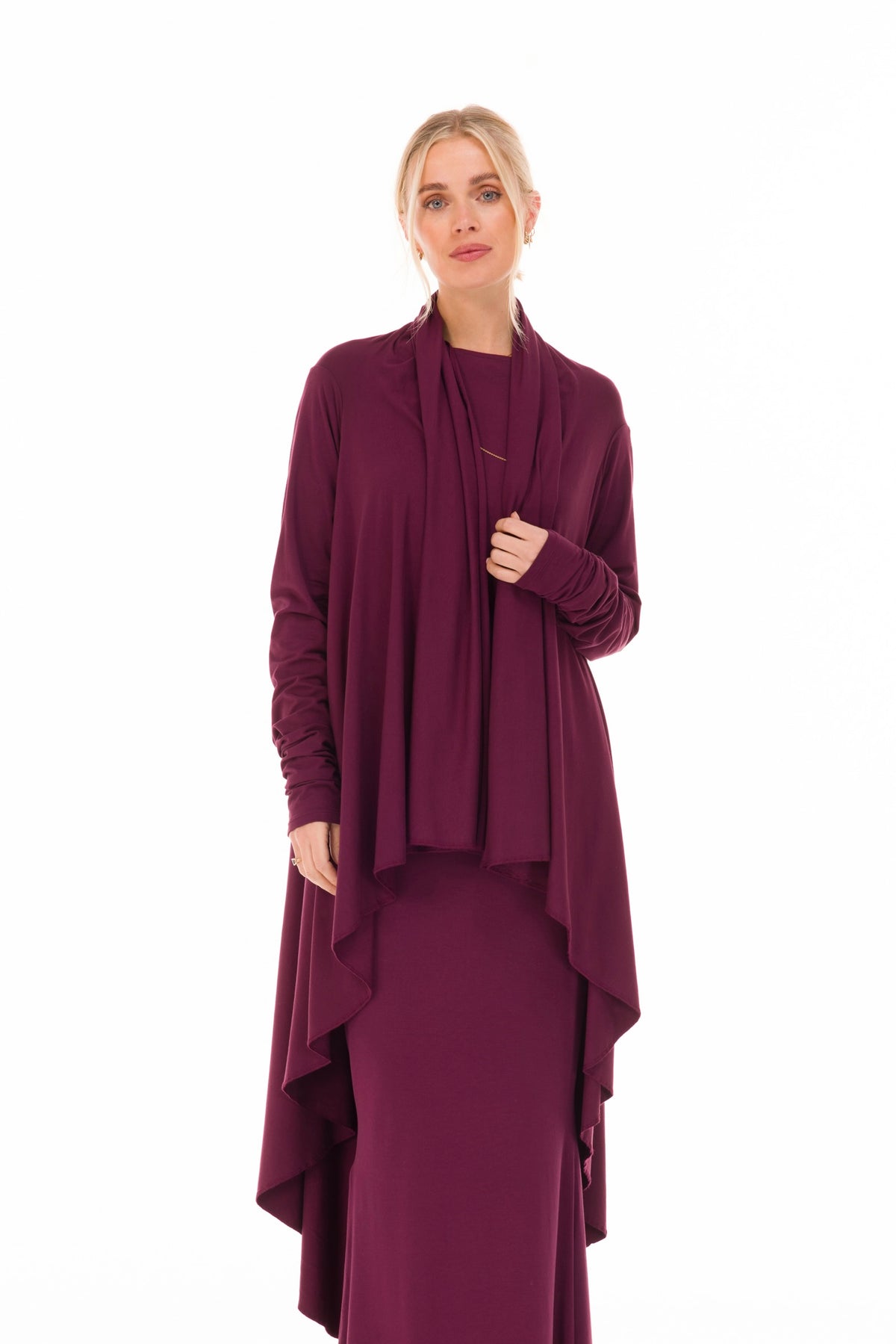BAMBOO WATERFALL JACKET BERRY