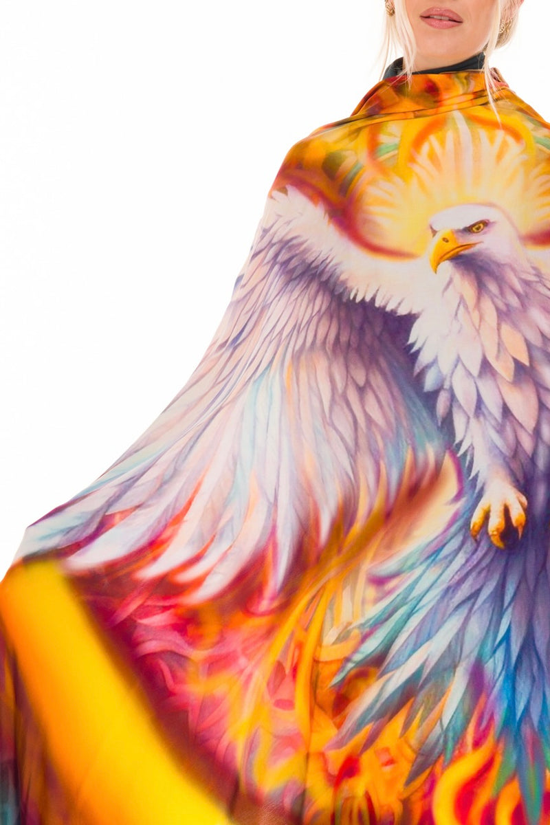 PHOENIX RISING – SILK MEDICINE SHAWL