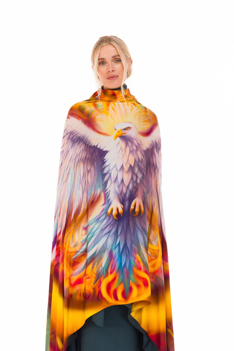 PHOENIX RISING – SILK MEDICINE SHAWL