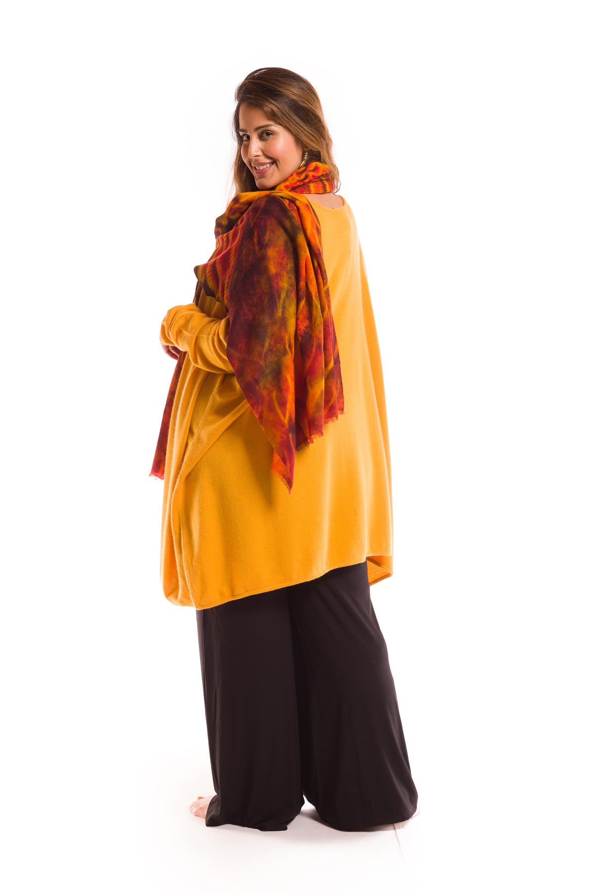 100% 2 PLY CASHMERE SNUGGLE BOX JUMPER TIBETAN YELLOW