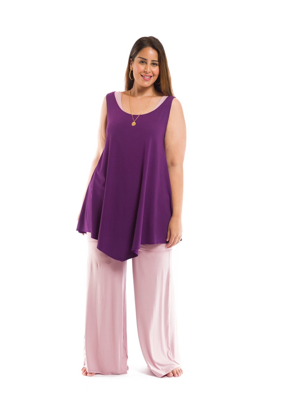 BAMBOO PALAZZO PANTS ROSEWOOD