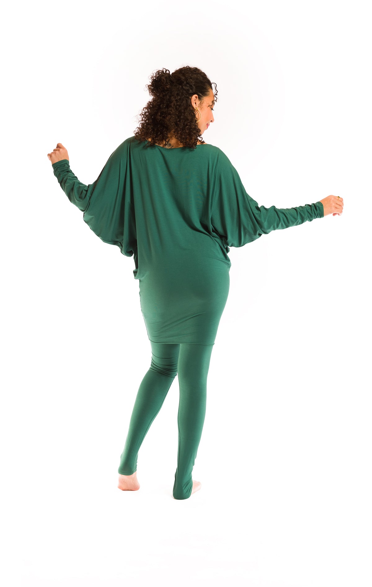 BAMBOO RAGLAN TOP WITH SCARF FLORESTA