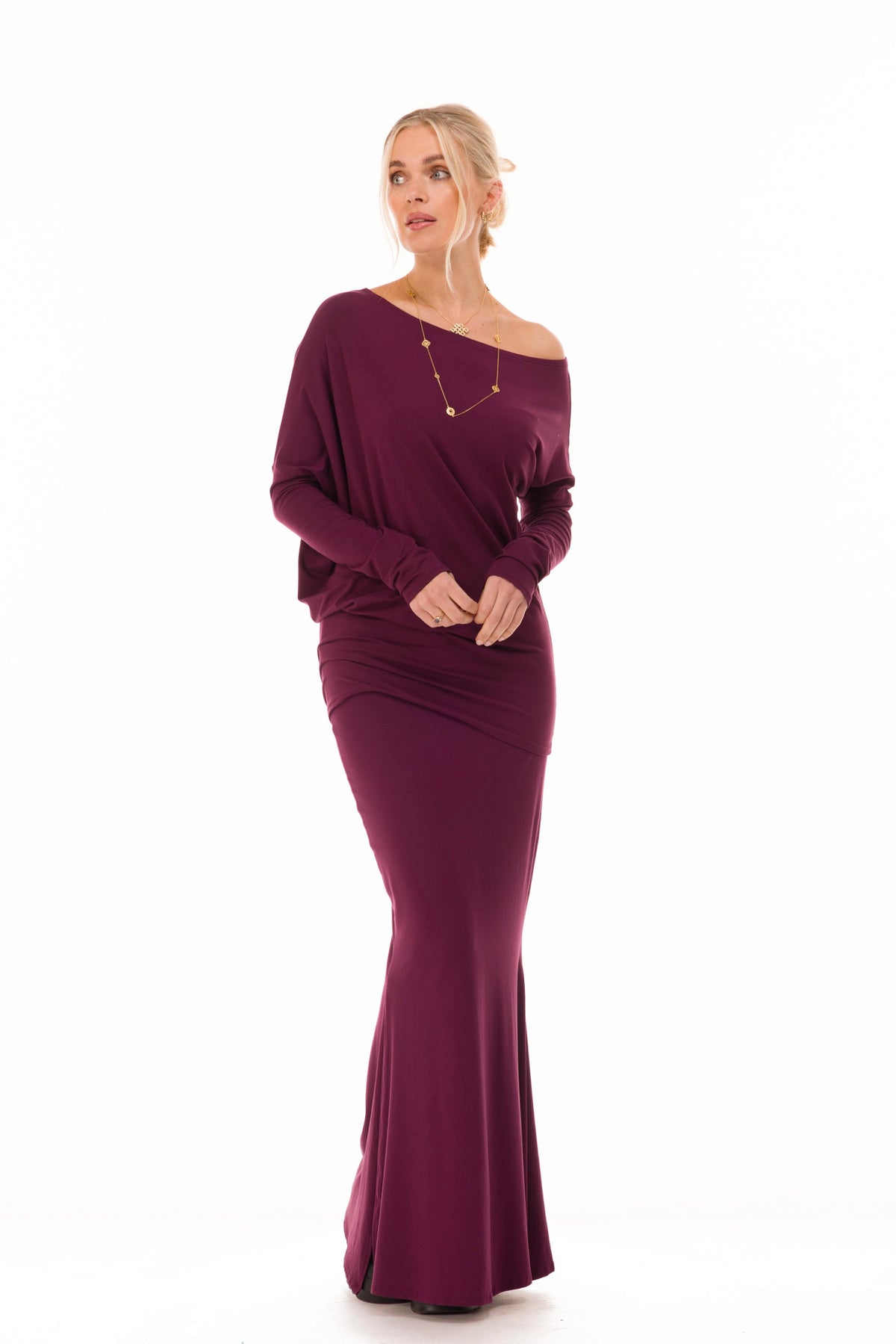BAMBOO OBLIQUE TOP BERRY
