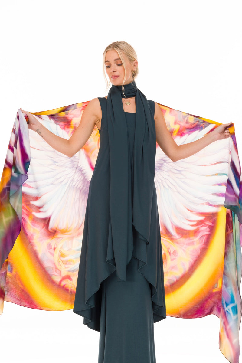 PHOENIX RISING – SILK MEDICINE SHAWL