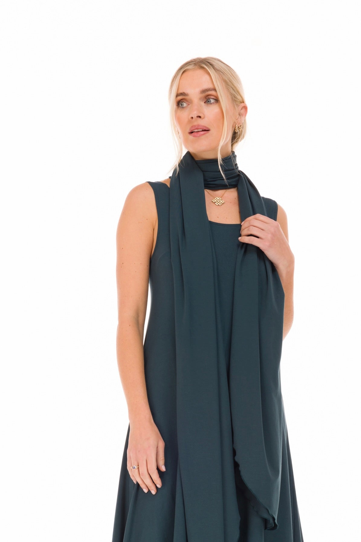 BAMBOO SCARF OCEAN GREEN