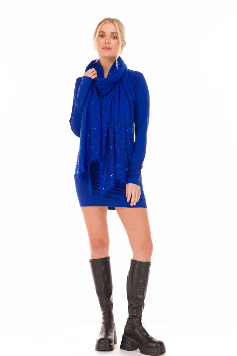 BAMBOO CROSSOVER DRESS COBALT BLUE
