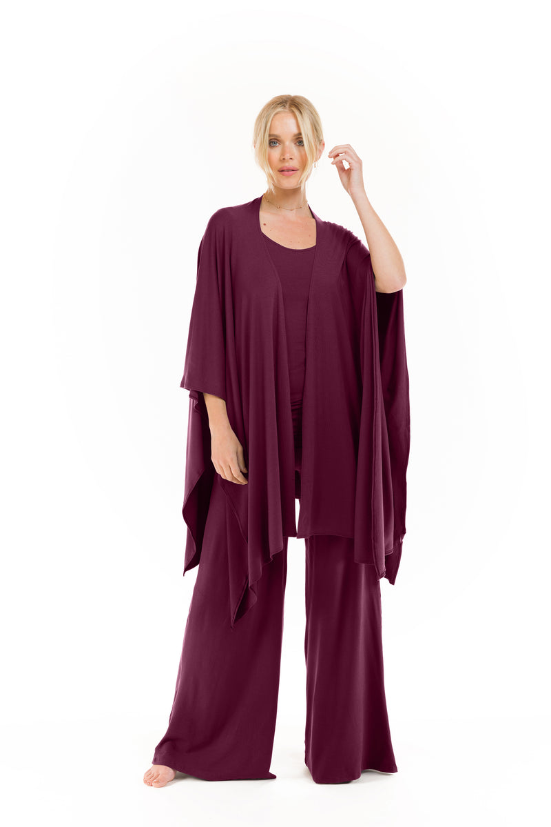 BAMBOO PALAZZO PANTS BERRY
