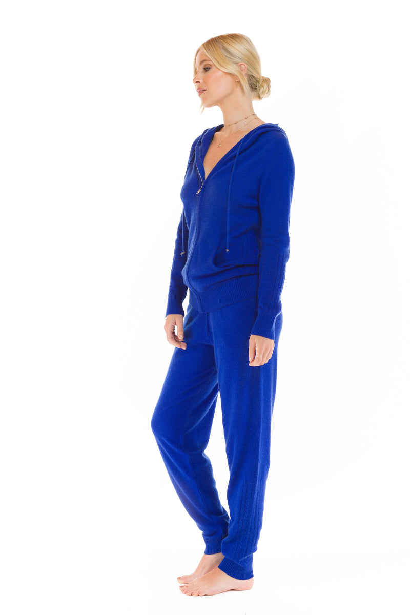 100% CASHMERE TRACKSUIT TOP ROYAL BLUE