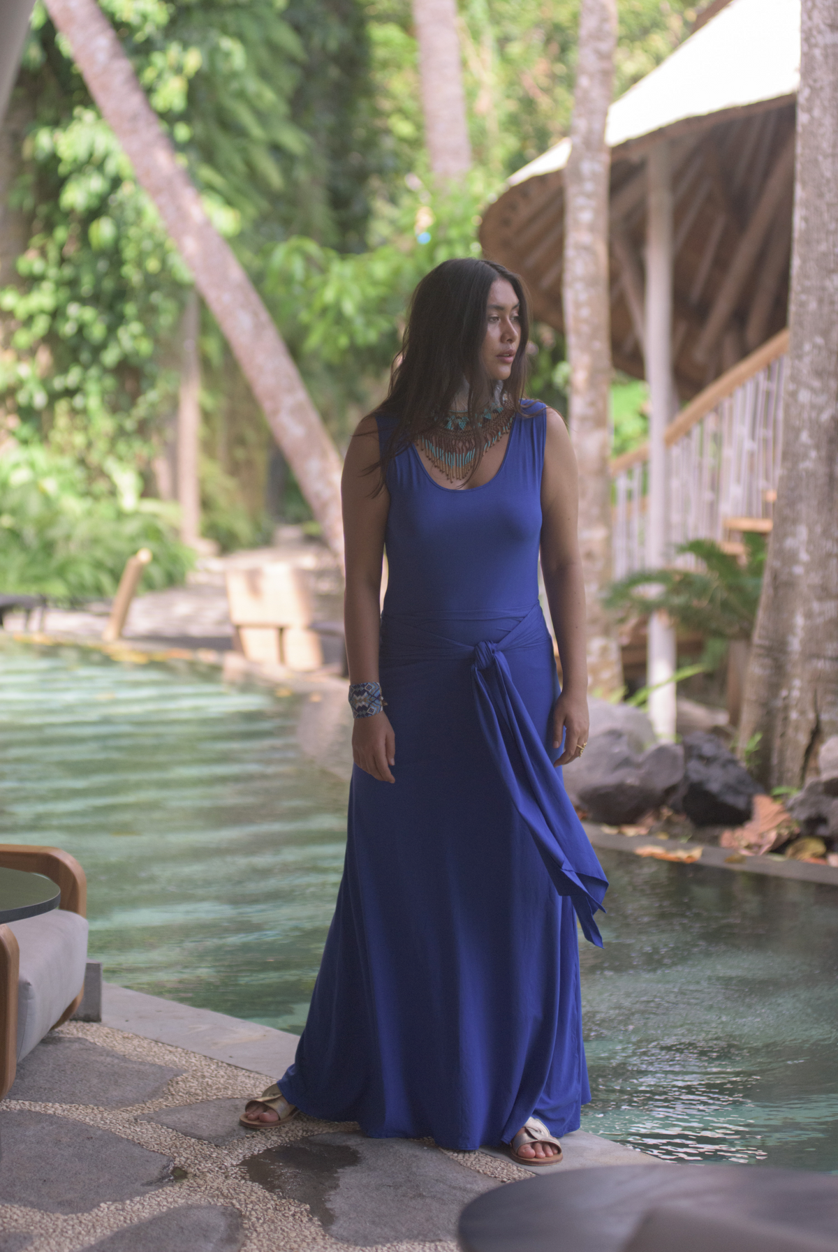 BAMBOO THAI SKIRT COBALT BLUE