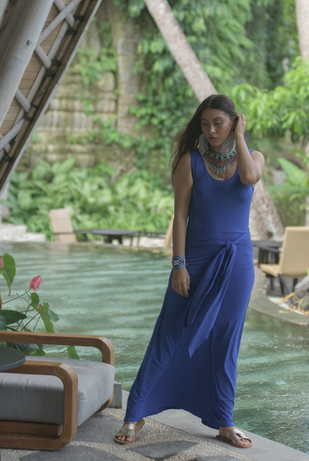 BAMBOO THAI SKIRT COBALT BLUE