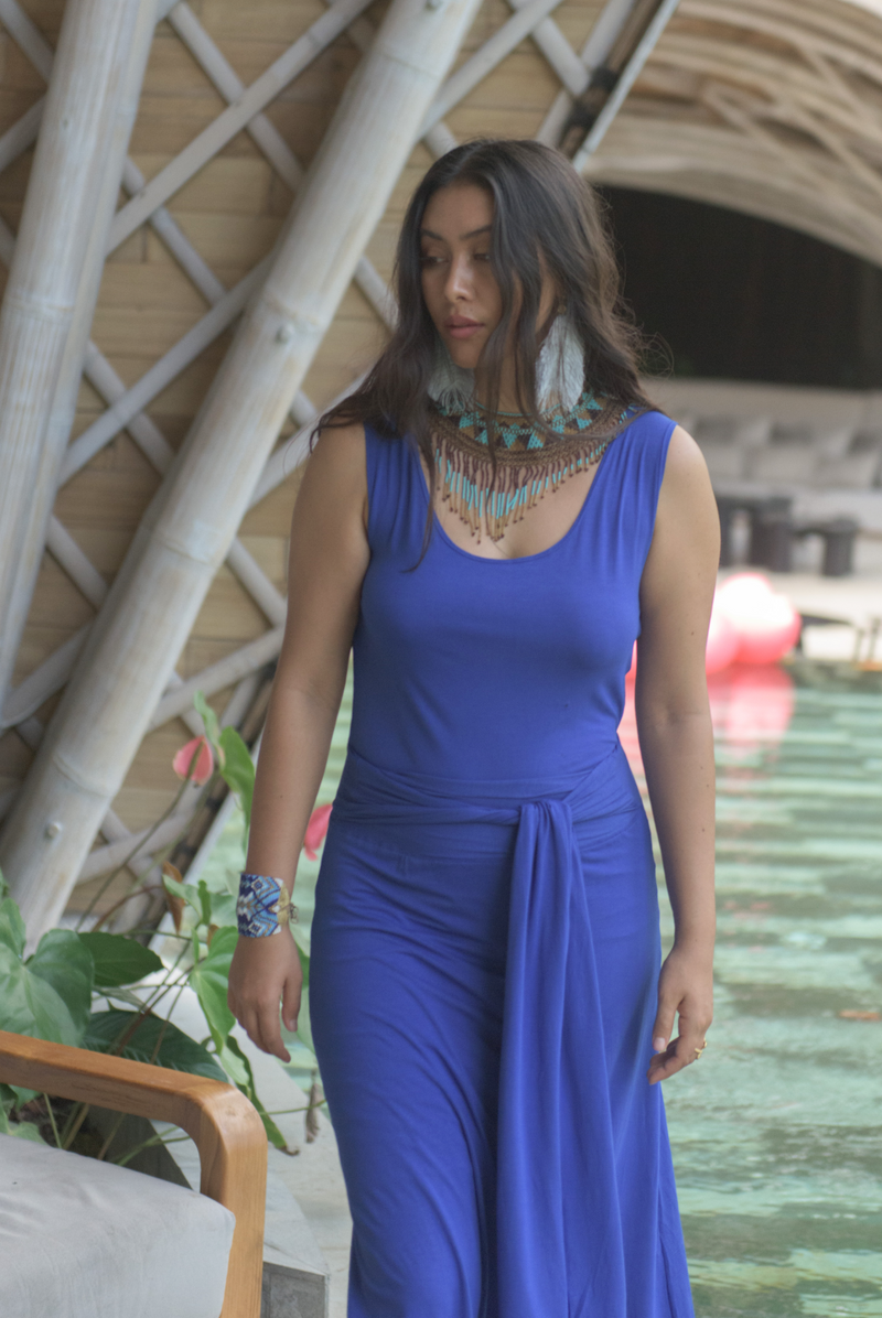 BAMBOO THAI SKIRT COBALT BLUE