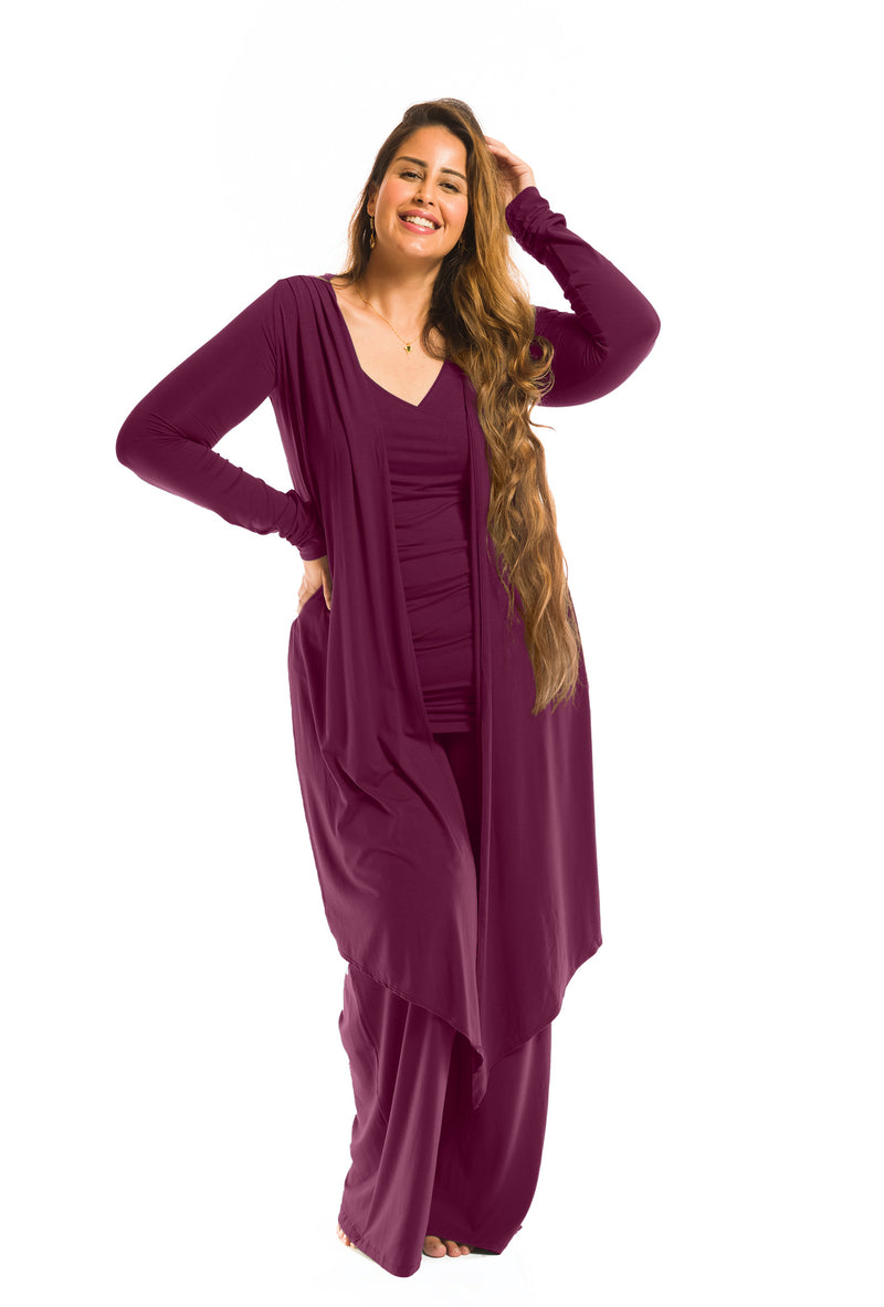 BAMBOO DRAPE SHRUG BERRY