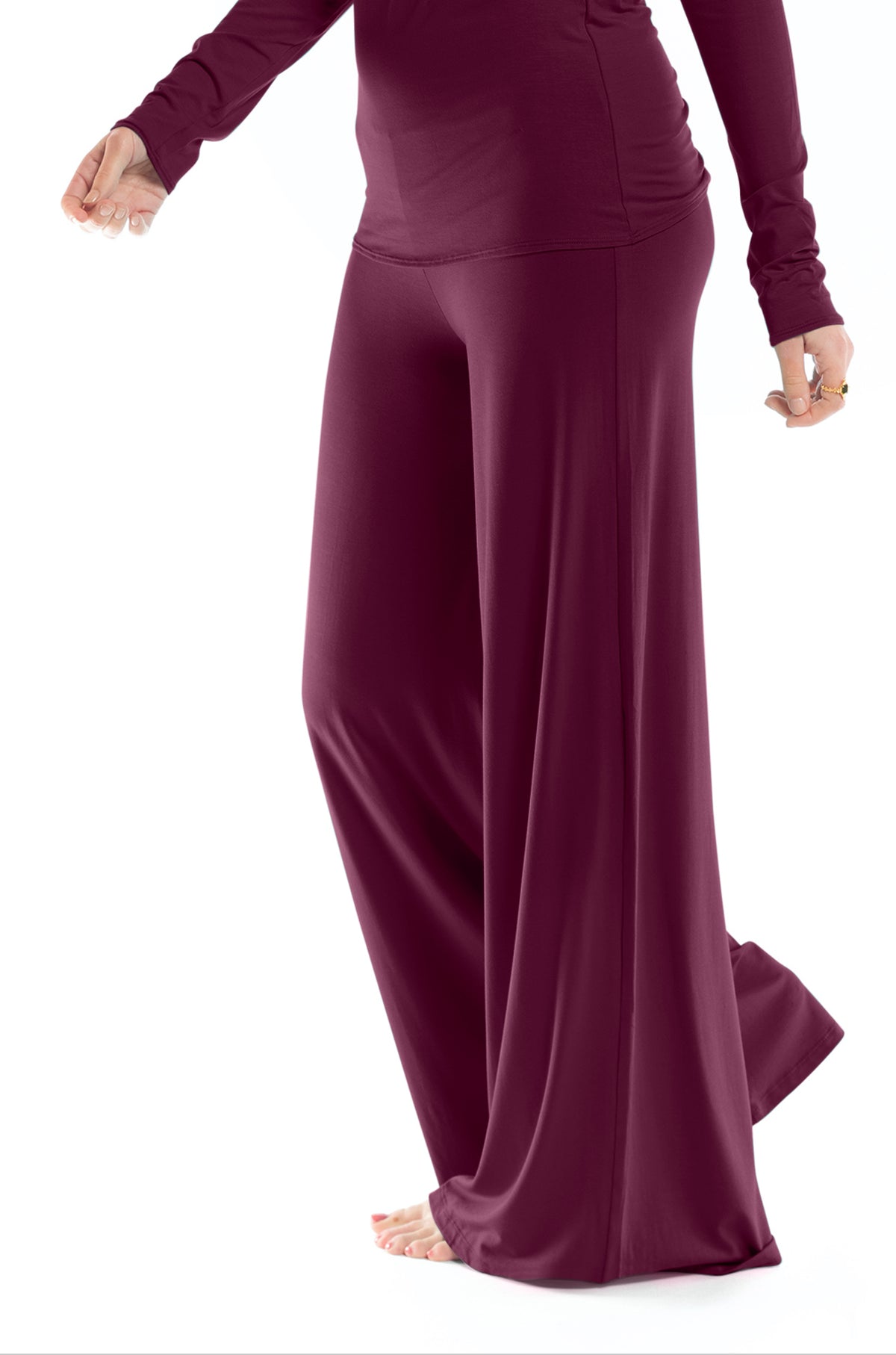 BAMBOO PALAZZO PANTS BERRY