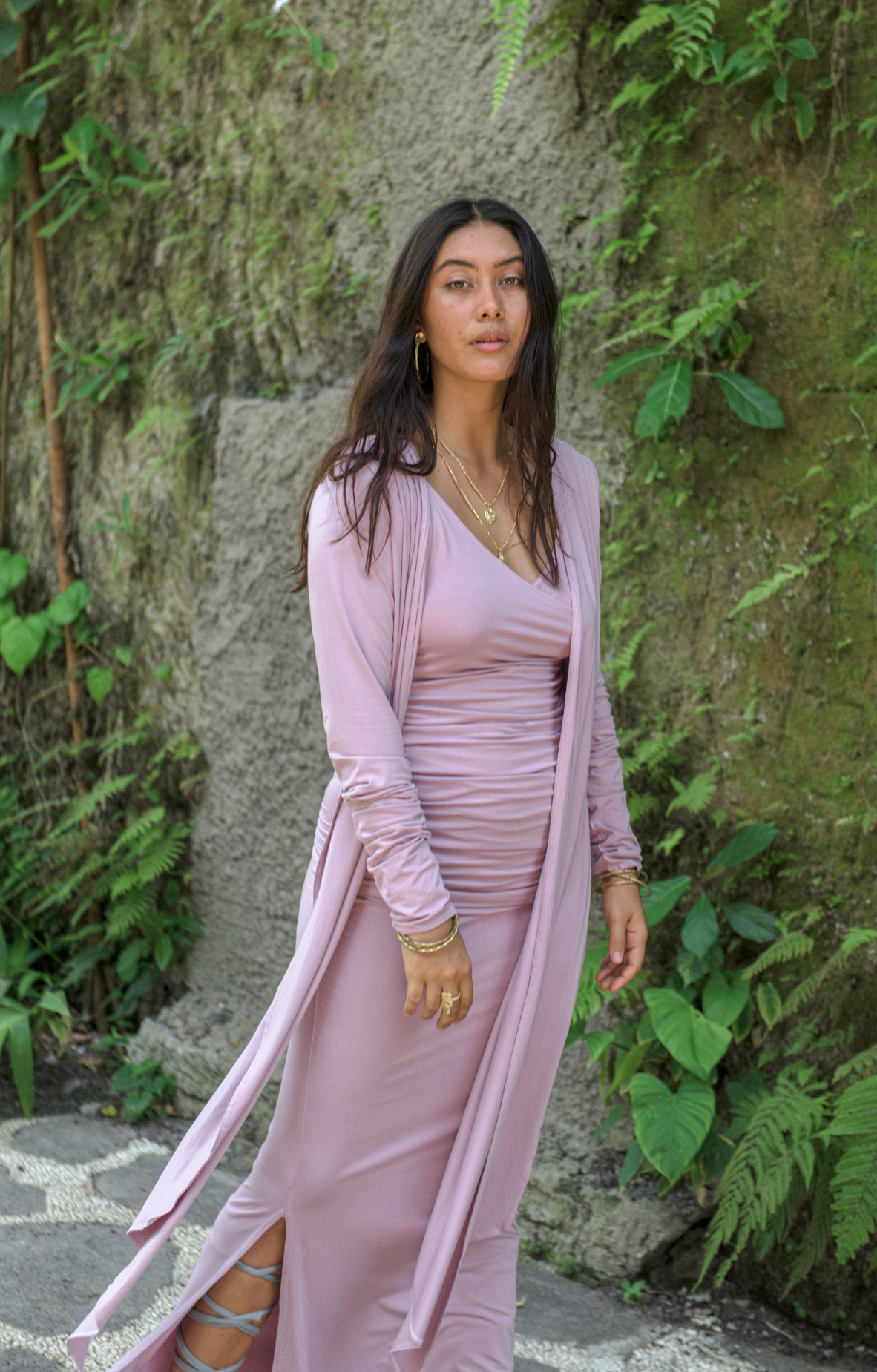 BAMBOO DRAPE SHRUG ROSEWOOD