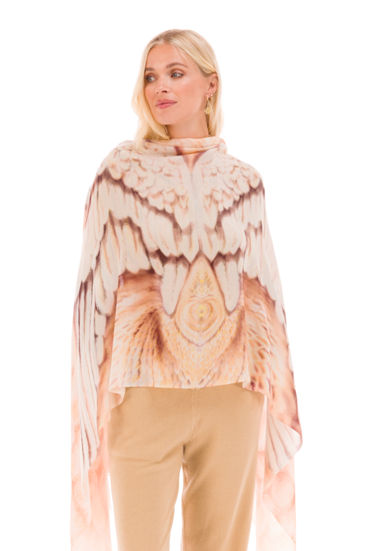 ANGEL WINGS 100% CASHMERE DHARMA SHAWL- WHISPERING WHITE