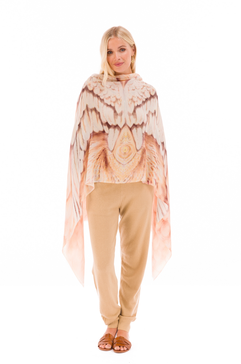 ANGEL WINGS 100% CASHMERE DHARMA SHAWL- WHISPERING WHITE