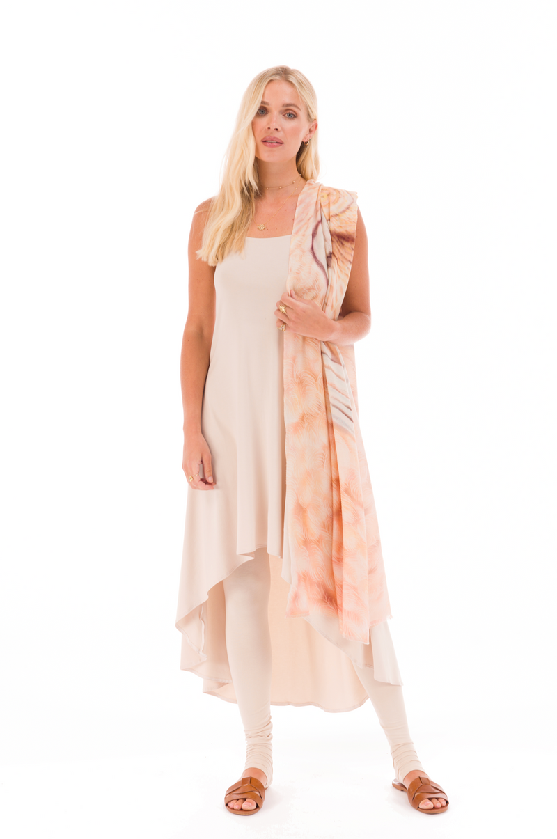 ANGEL WINGS 100% CASHMERE DHARMA SHAWL- WHISPERING WHITE