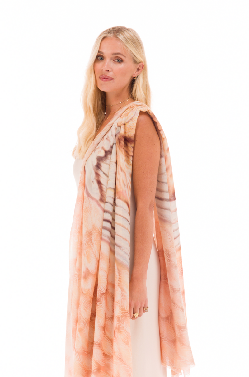 ANGEL WINGS 100% CASHMERE DHARMA SHAWL- WHISPERING WHITE