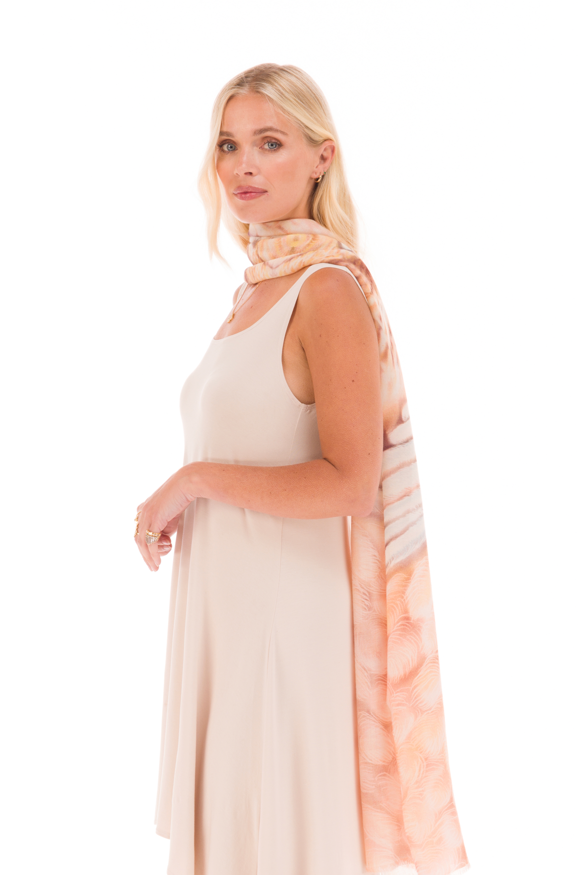 ANGEL WINGS 100% CASHMERE DHARMA SHAWL- WHISPERING WHITE