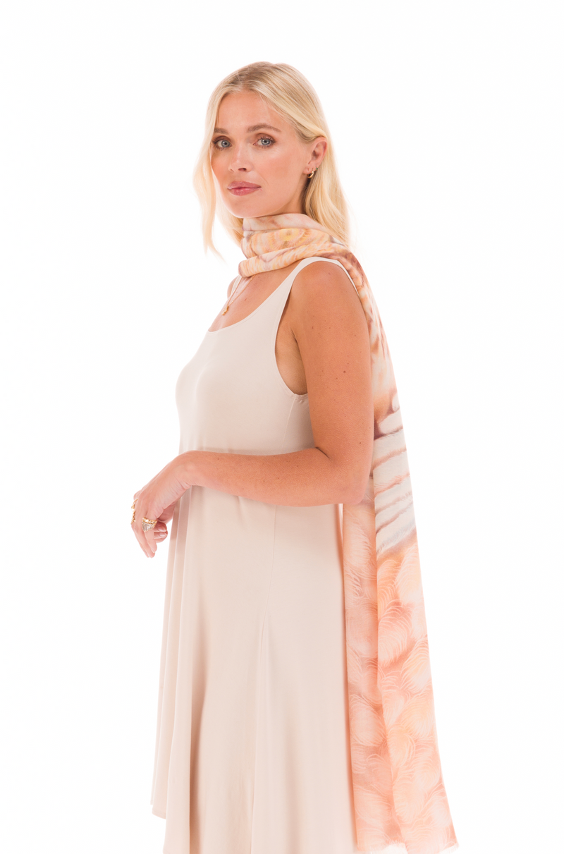 ANGEL WINGS 100% CASHMERE DHARMA SHAWL- WHISPERING WHITE