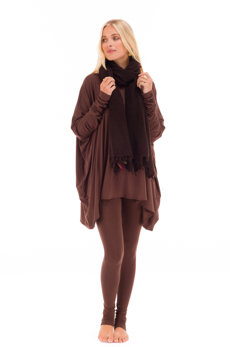 100% CASHMERE FELTED SCARF BROWN