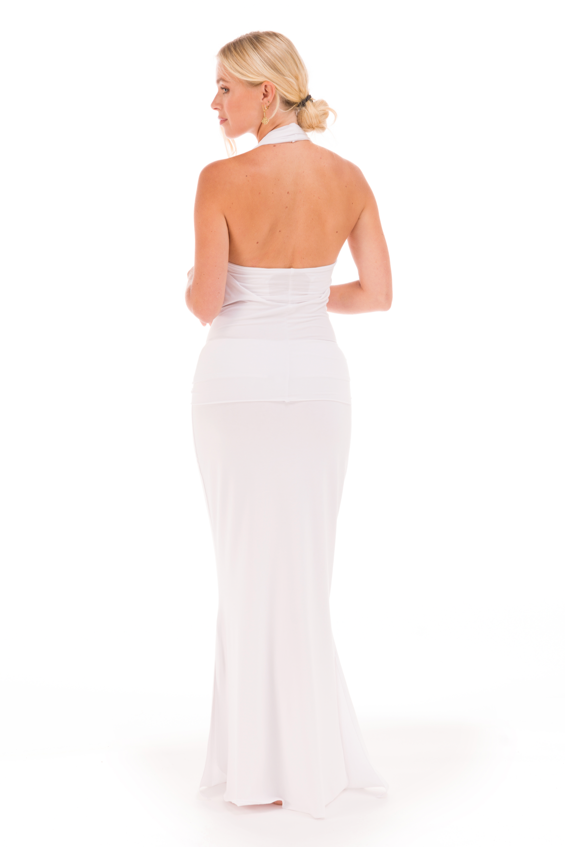 BAMBOO SIDE SLIT SKIRT WHITE