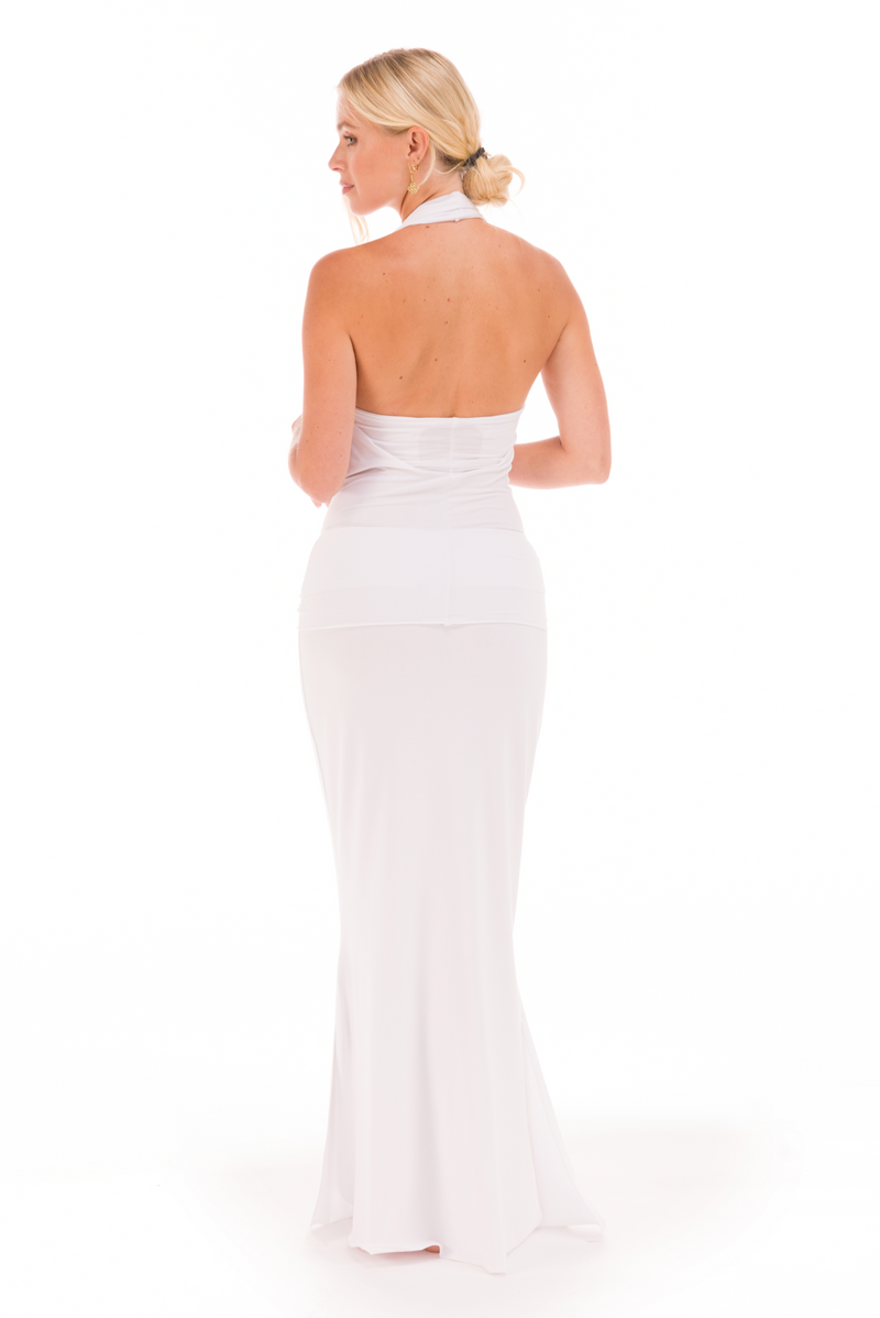 BAMBOO SIDE SLIT SKIRT WHITE