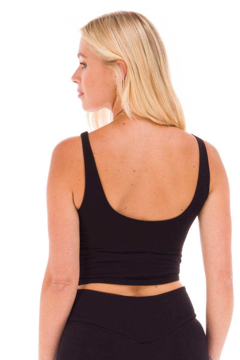 BAMBOO REVERSIBLE YOGA BRA BLACK-BROWN