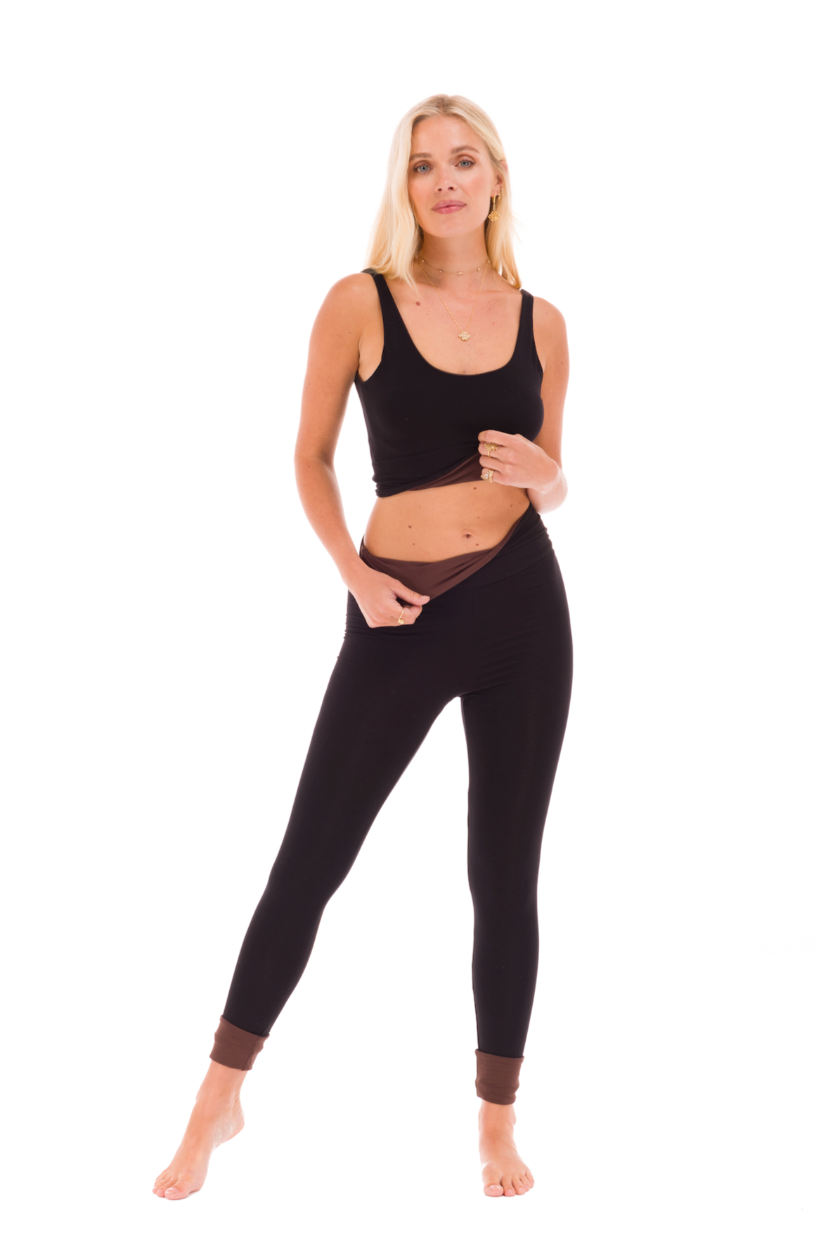 BAMBOO REVERSIBLE YOGA BRA BLACK-BROWN