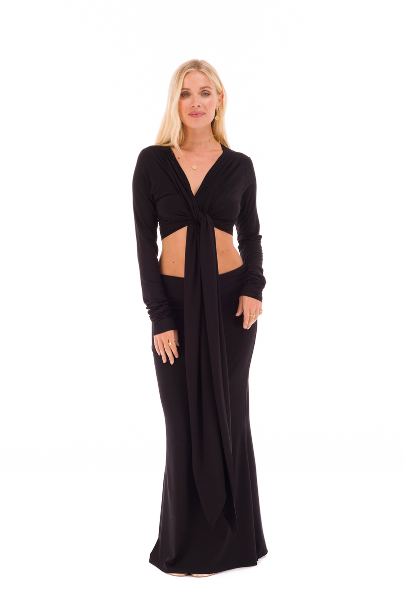 BAMBOO DRAPE SHRUG BLACK