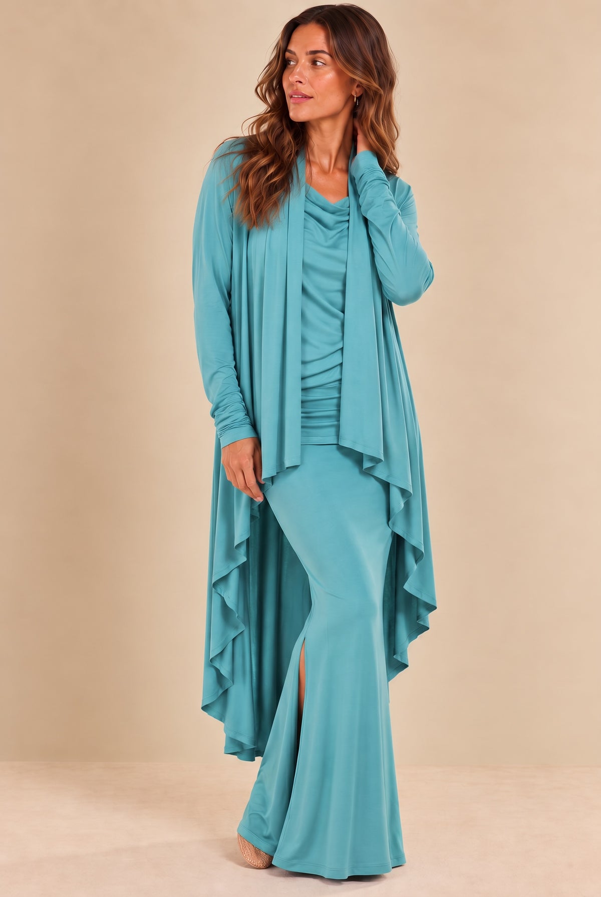BAMBOO WATERFALL JACKET TURQUOISE