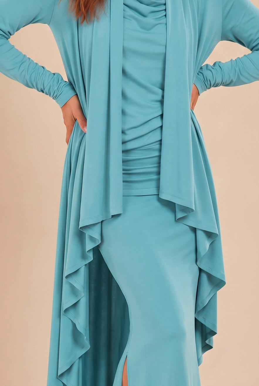 BAMBOO WATERFALL JACKET TURQUOISE