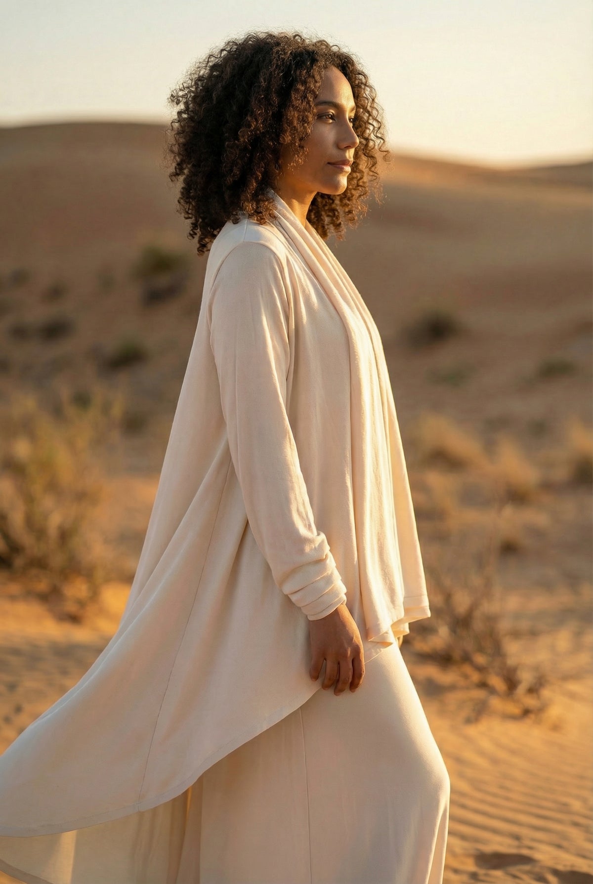 NEW 100% MONGOLIAN CASHMERE WATERFALL JACKET WINTER WHITE