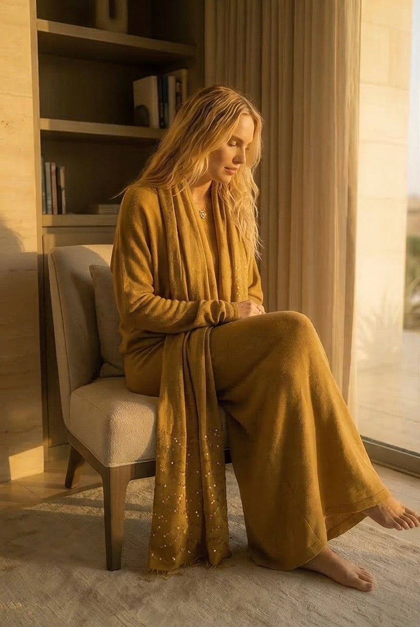 100% CASHMERE A-LINE SKIRT PISTACHIO