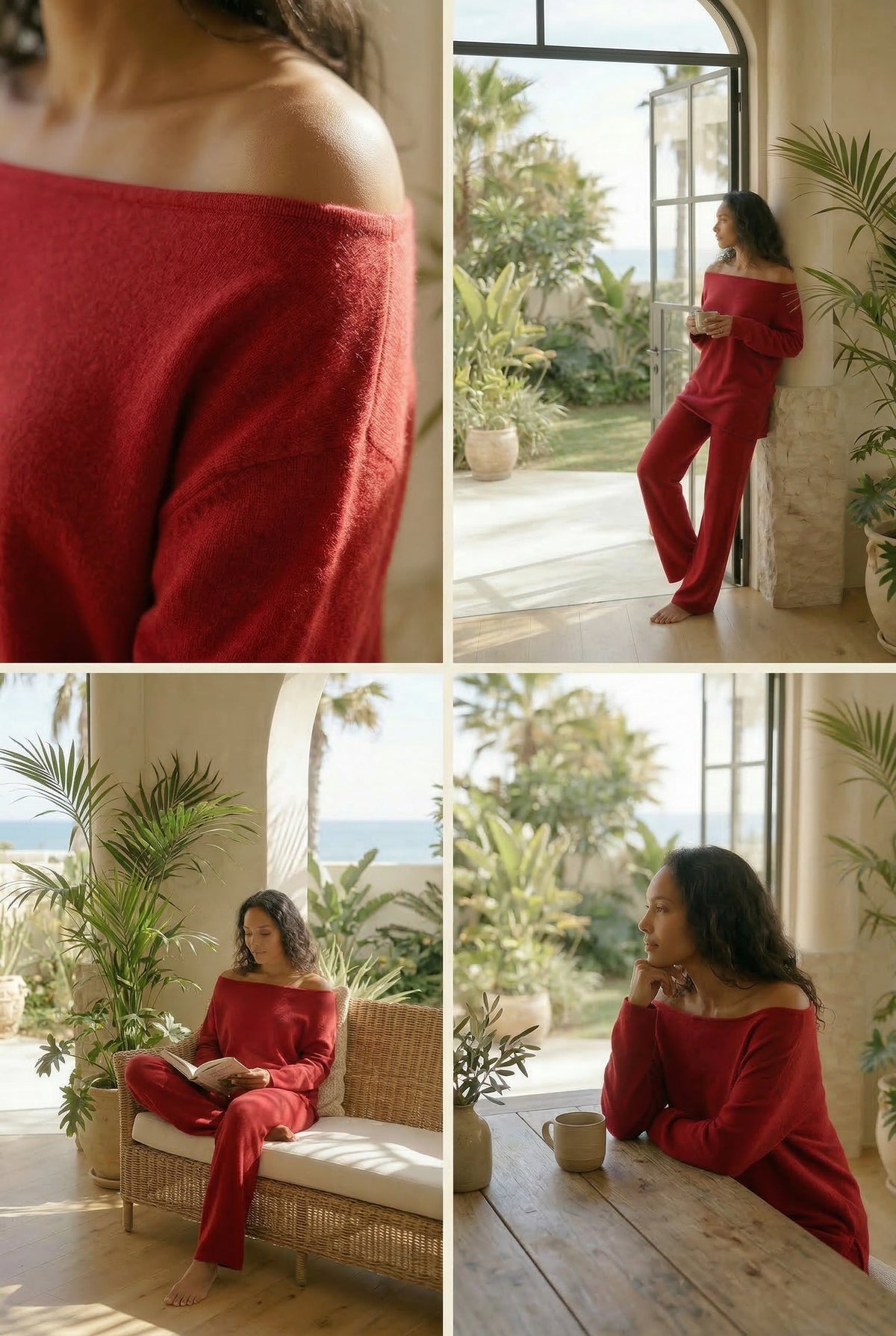 100% CASHMERE LOUNGE PANTS CLARET