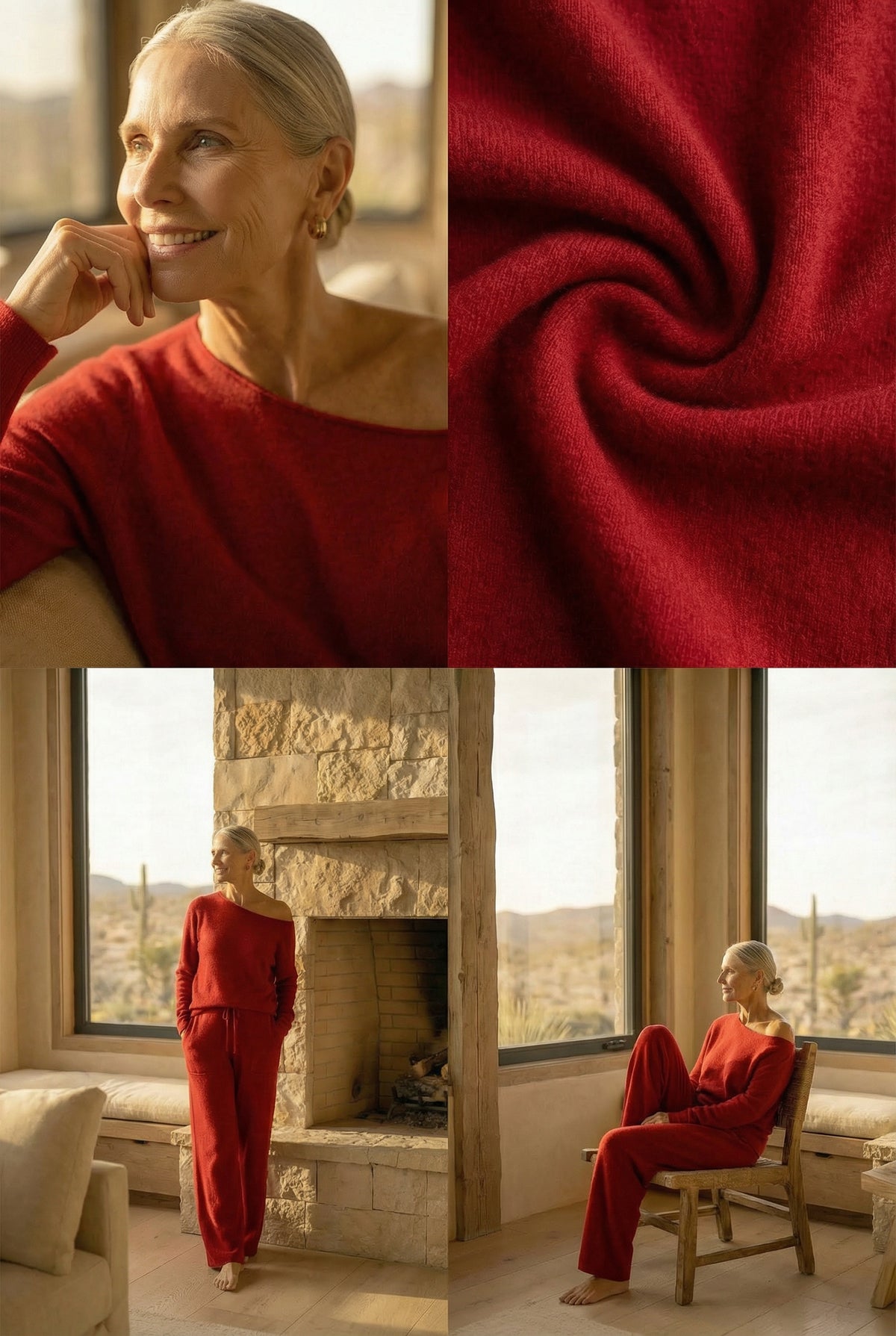 100% CASHMERE OBLIQUE JUMPER CLARET