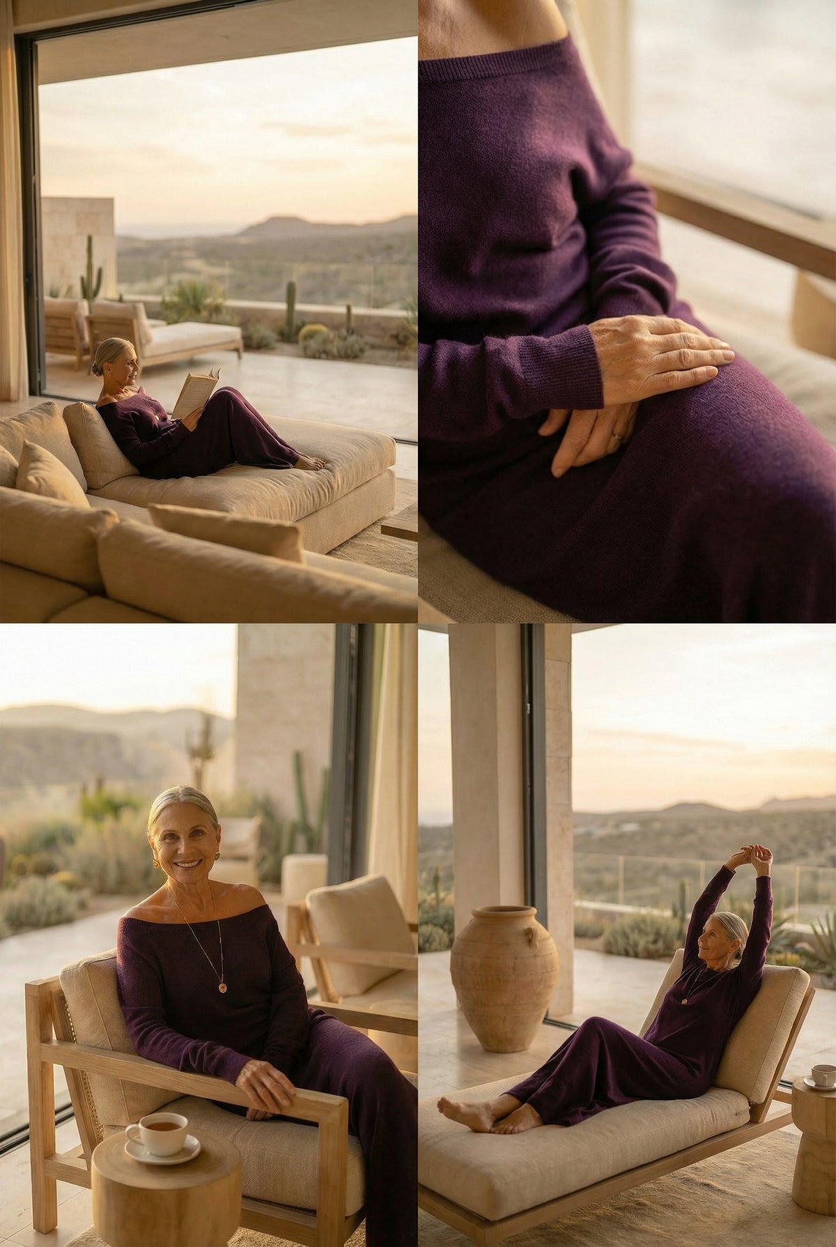 100% CASHMERE OBLIQUE JUMPER AUBERGINE