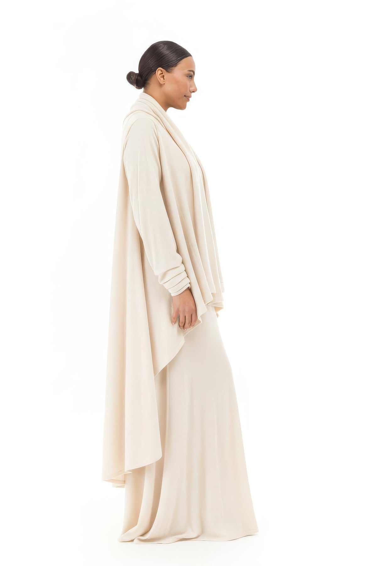 NEW 100% MONGOLIAN CASHMERE WATERFALL JACKET WINTER WHITE