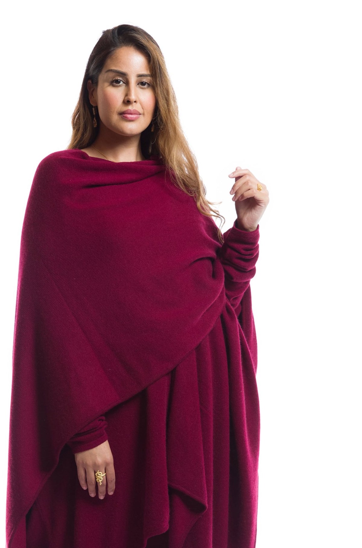 100% 4 PLY AVALON CASHMERE CAPE BURGUNDY