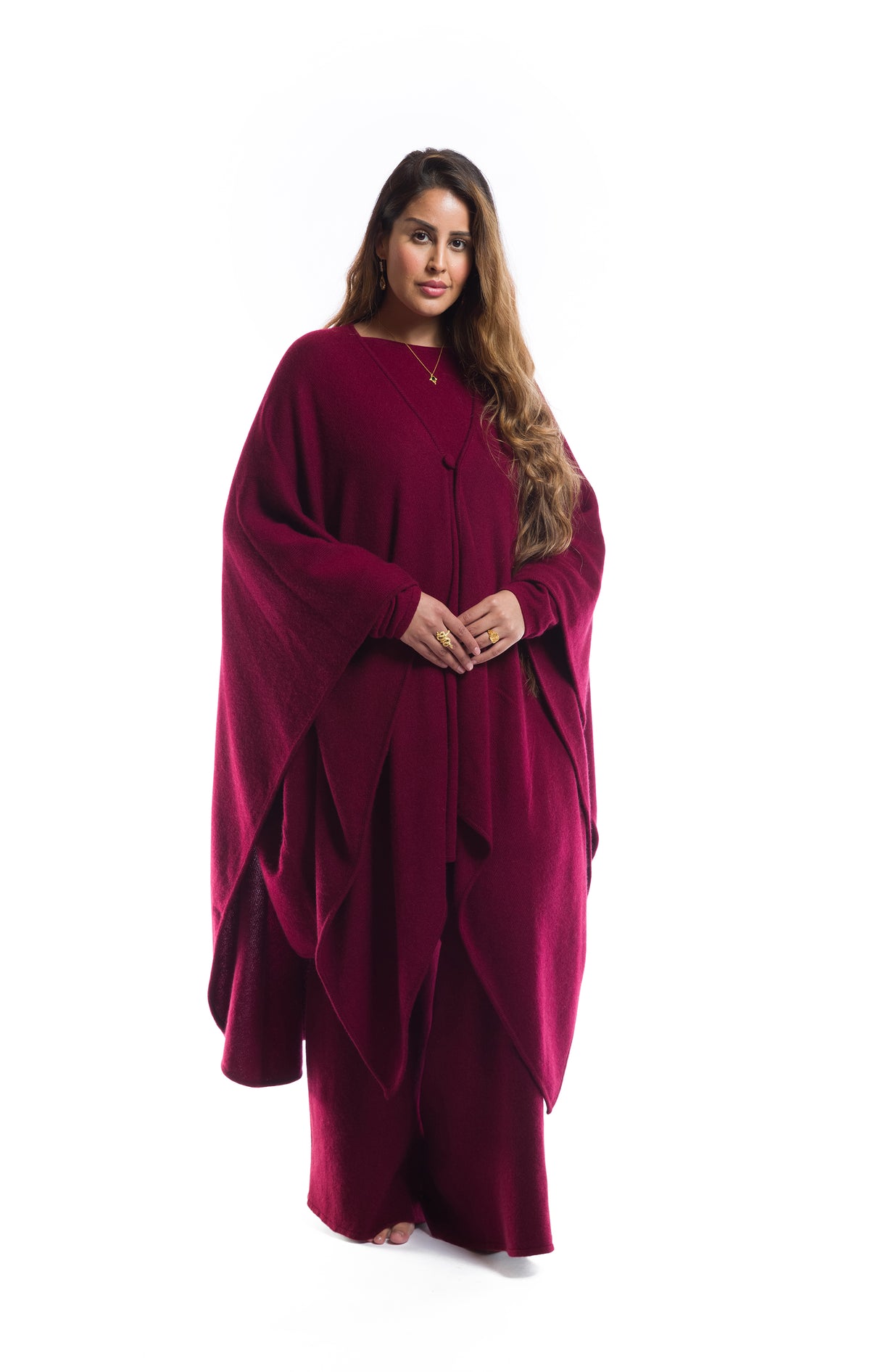 100% 4 PLY AVALON CASHMERE CAPE BURGUNDY