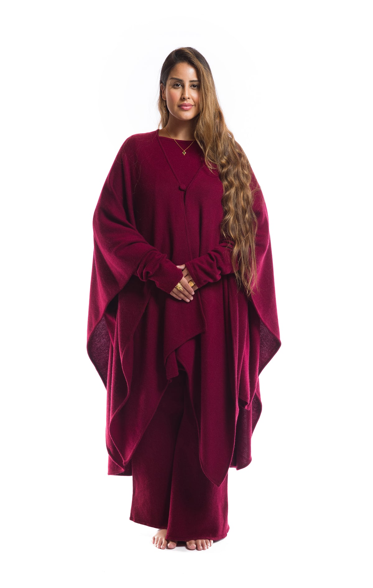 100% 4 PLY AVALON CASHMERE CAPE BURGUNDY