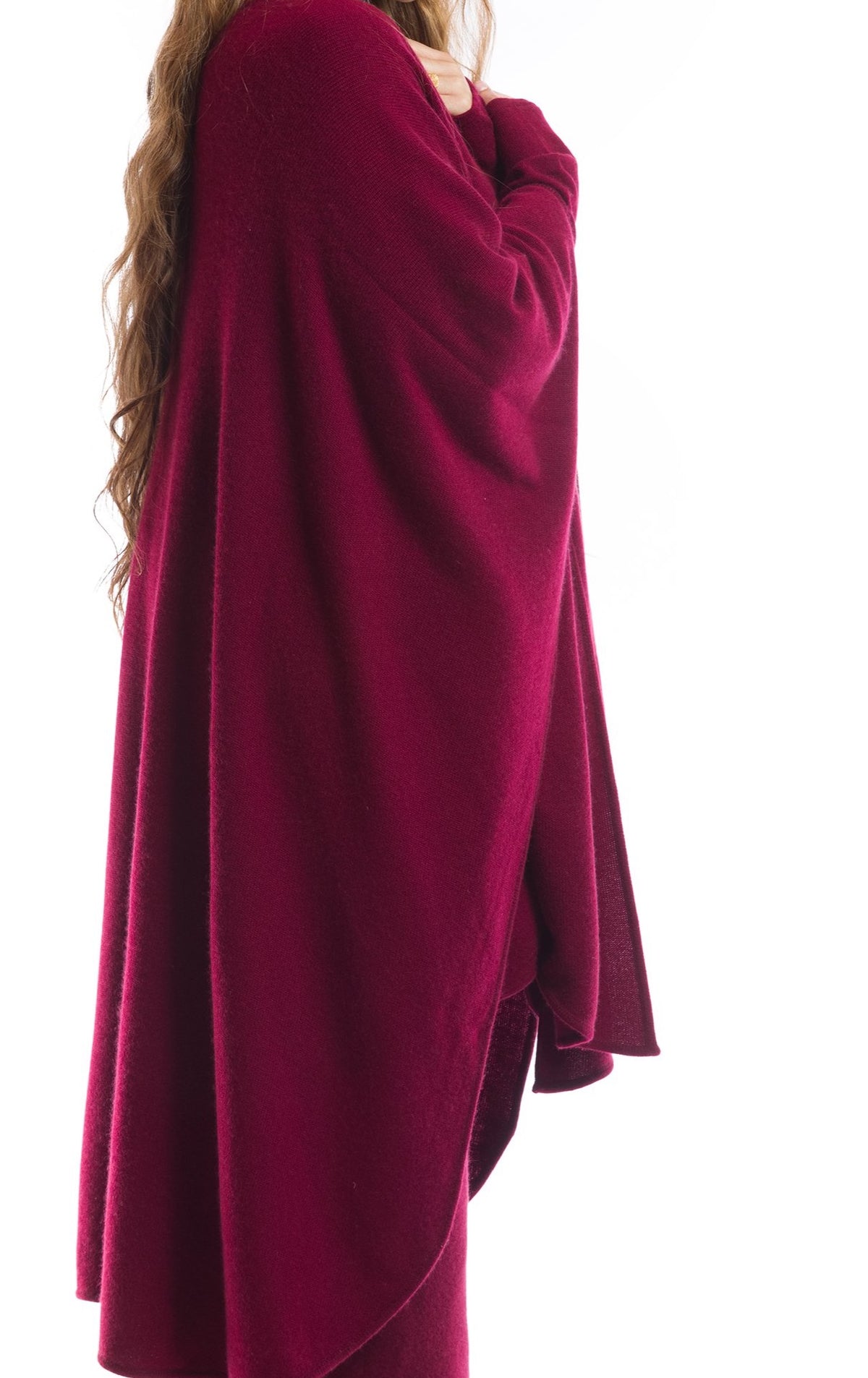 100% 4 PLY AVALON CASHMERE CAPE BURGUNDY