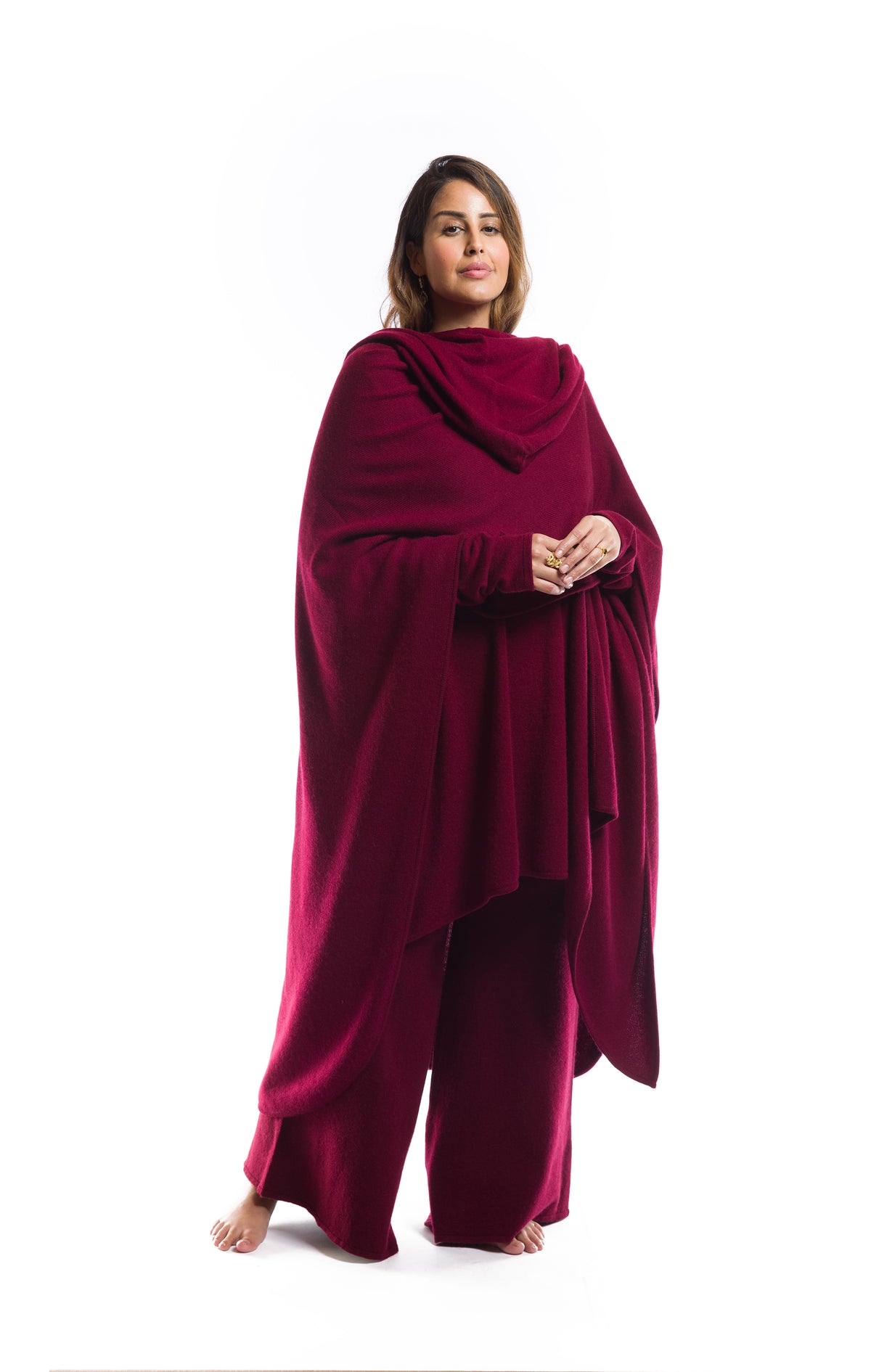 100% 4 PLY AVALON CASHMERE CAPE BURGUNDY