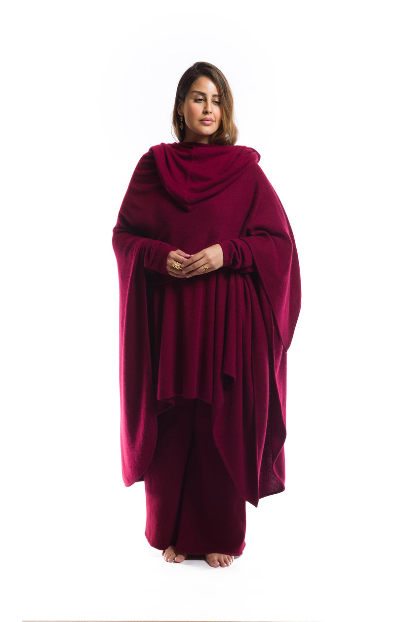 100% 4 PLY AVALON CASHMERE CAPE BURGUNDY