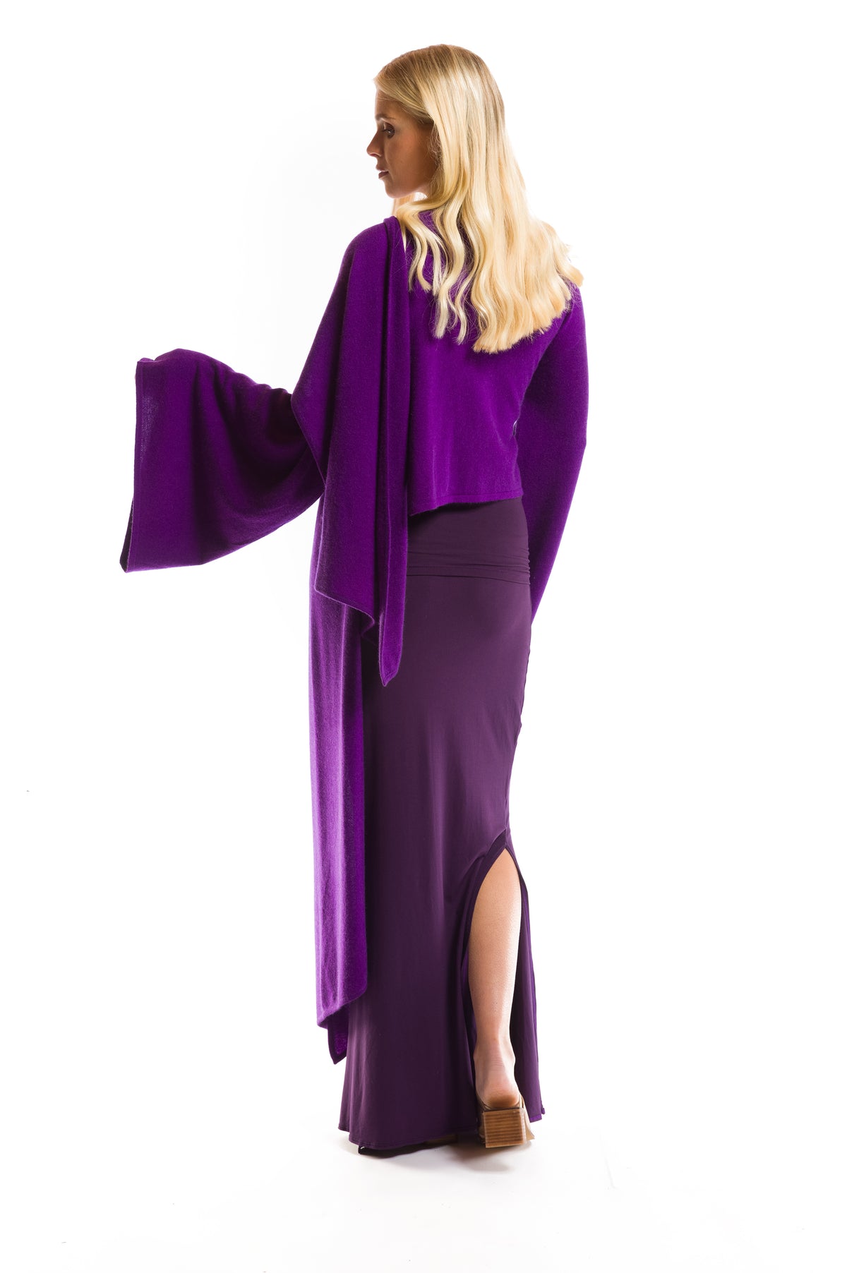 BAMBOO SIDE SLIT SKIRT DEEP PURPLE