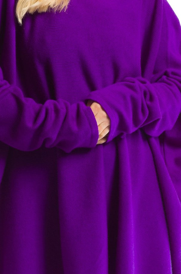 100% 4 PLY CASHMERE SNUGGLE BOX JUMPER ROYAL PURPLE