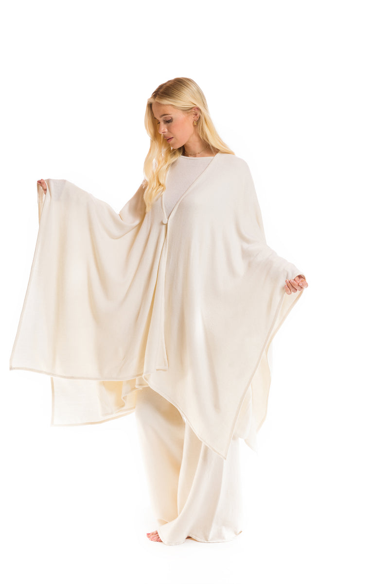 100% 2 PLY CASHMERE SNUGGLE BOX JUMPER WINTER WHITE