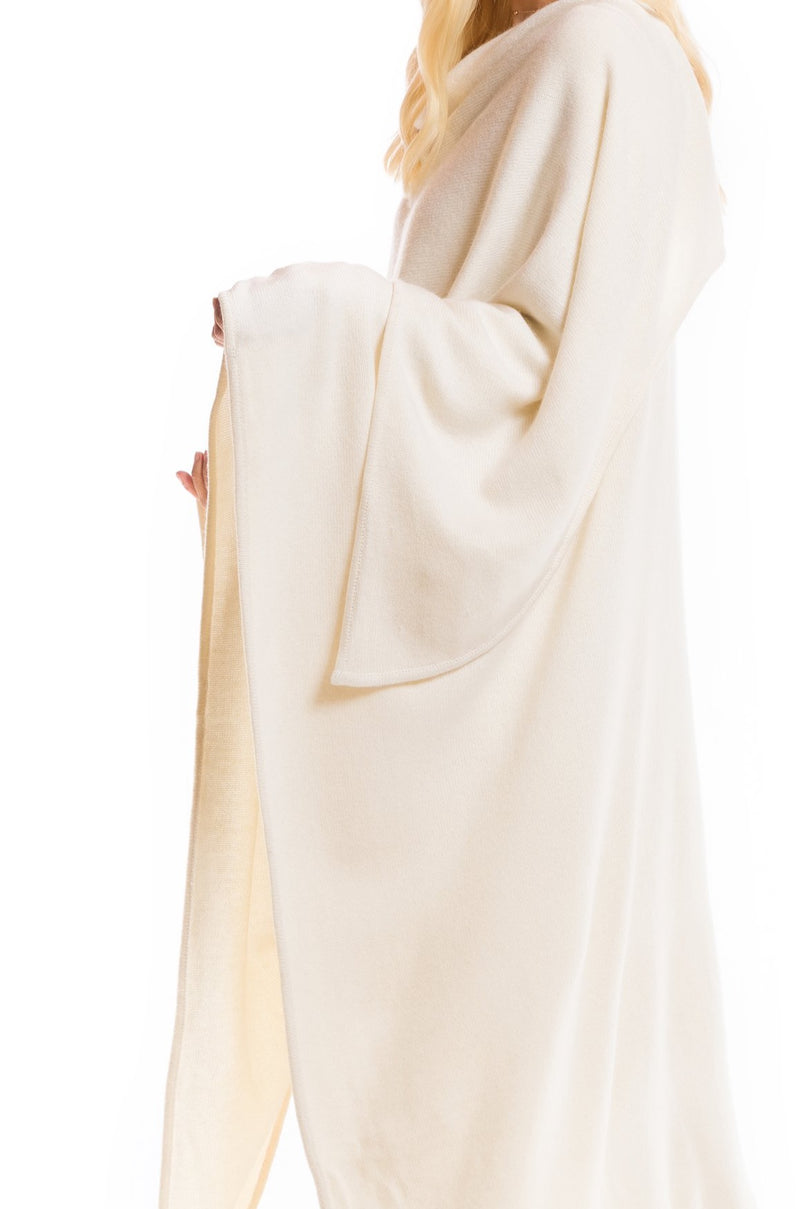 100% 4 PLY AVALON CASHMERE CAPE WINTER WHITE