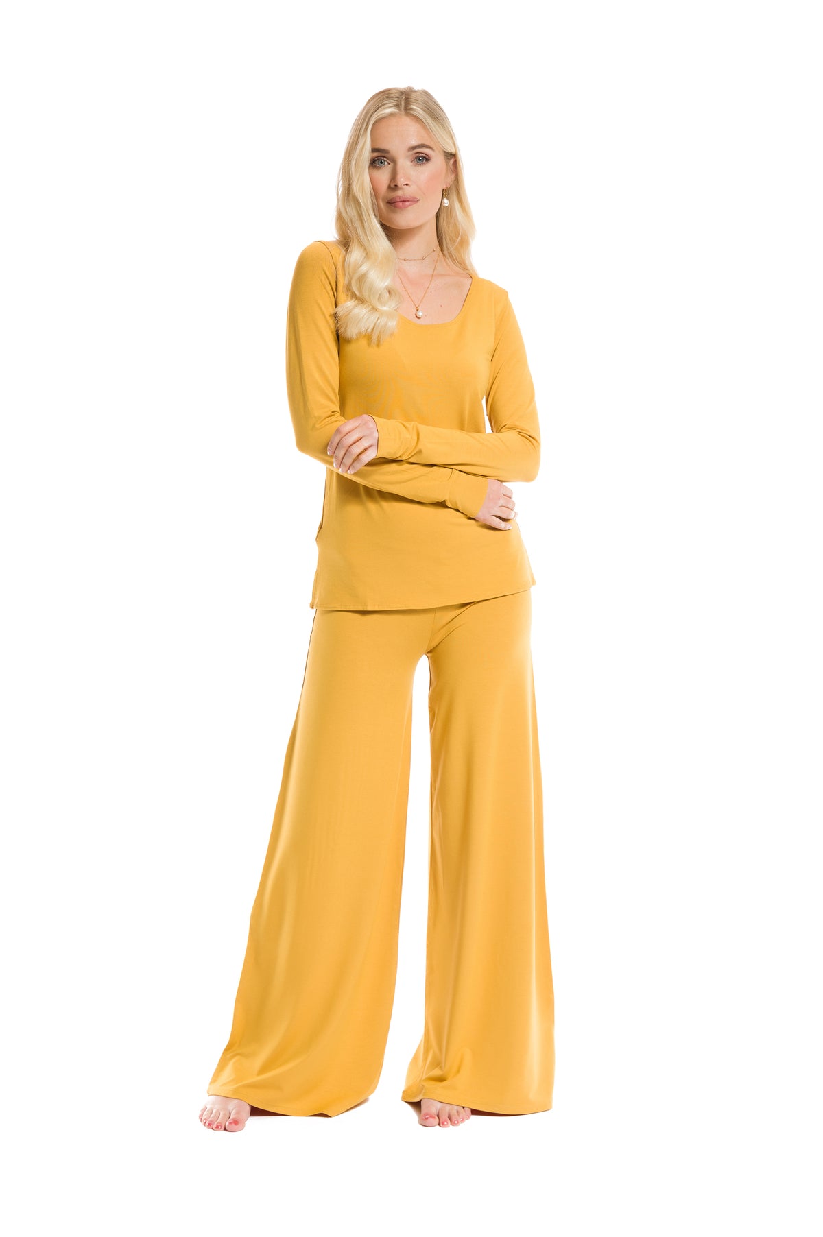 BAMBOO LONG SLEEVE TOP TIBETAN YELLOW